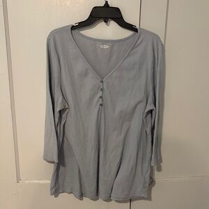 Old Navy Light Blue Long Sleeve V-Neck Top